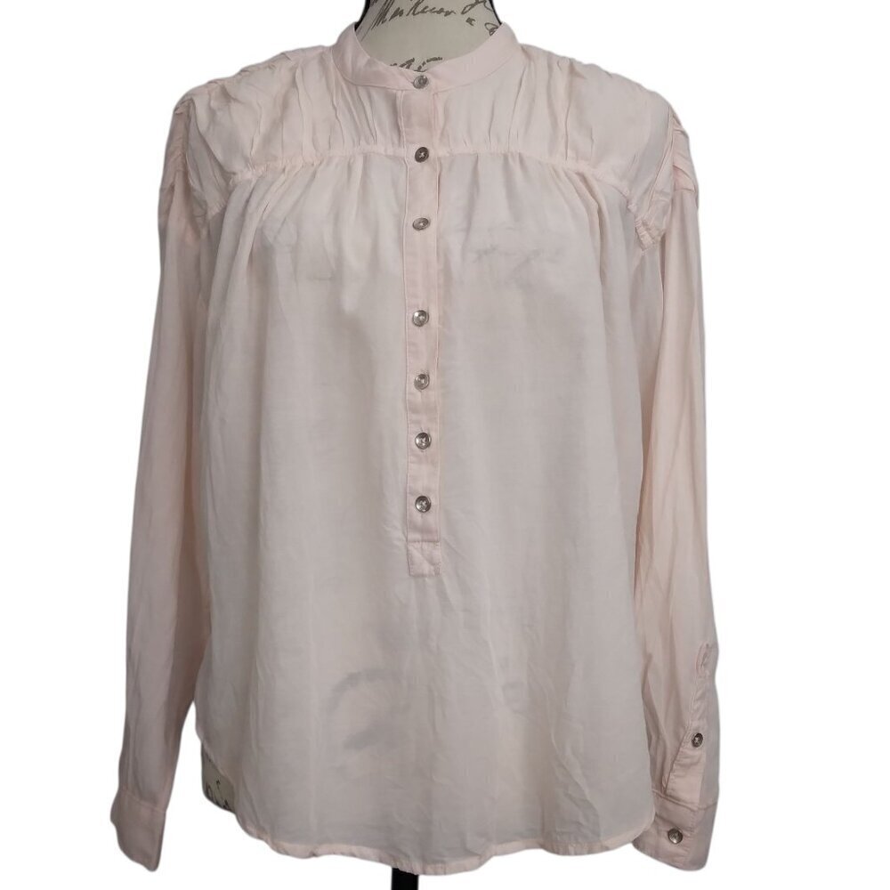 Anthropologie Pilcro | Lightweight 1/2 Button Front Pink Blouse | Size M
